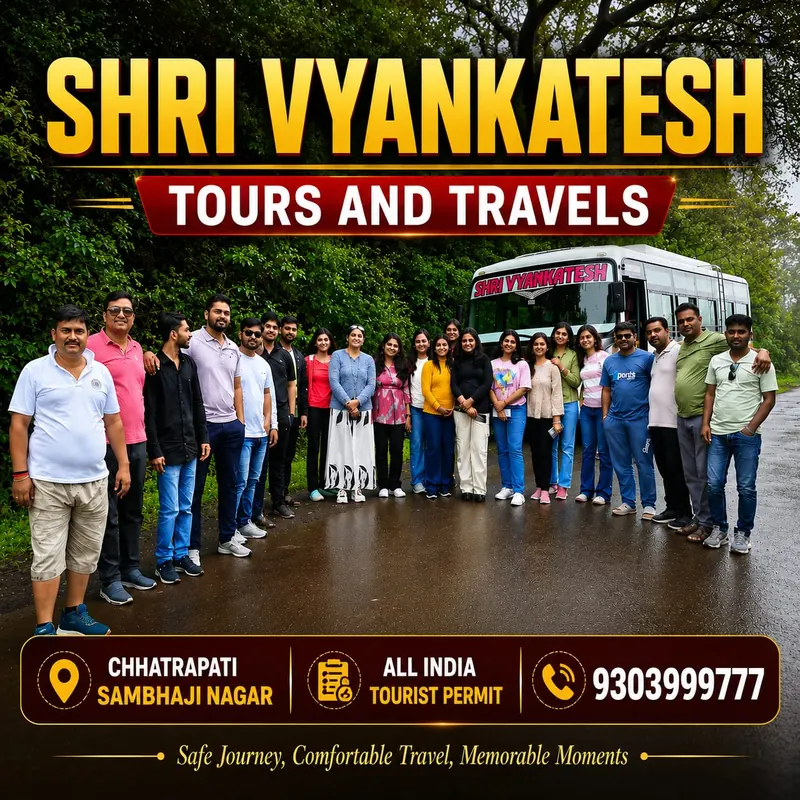 Shri Vyankatesh Tours and Travels group with branded coach